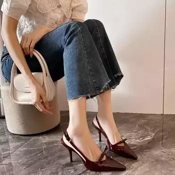 Босоножки на высоком каблуке женские весенне-летние женские банты в комплекте с вырезом на голове на тонком каблуке для путешествий с высокими каблуками женские модные женские туфли 35