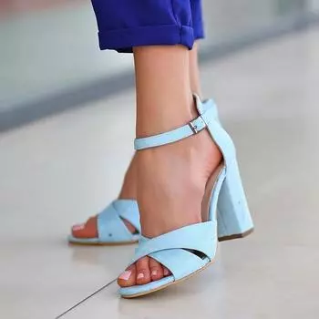 Босоножки с ремешком на щиколотке для женщин Нарядные туфли на высоком каблуке для женщин Большой размер 33-43 Лето 2023