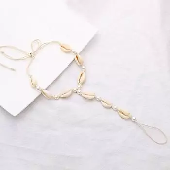 Босоножки с жемчужной ракушкой, браслет на щиколотку, кольцо на палец ноги, пляжный браслет на щиколотку