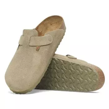 Босоножки-сабо Boston Clog Shoes Suede Regular Width Khaki Unisex Men Women Birken Boston 1025788 [Birkenstock] Faded_Khaki EU42(27,0 см)