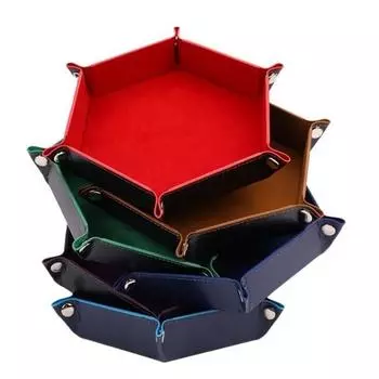 Bosque Hexagon Dice Tray, пластина для катания кубиков из искусственной кожи, настольная игра для представителей Кореи