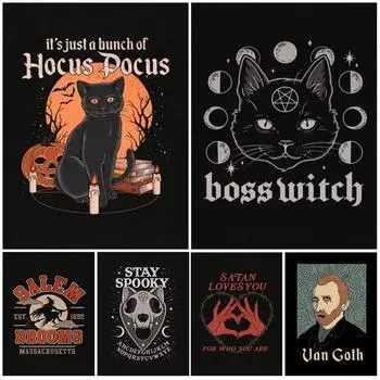 Boss Witch Hocus Pocus Wall Art Холст Картина Garpe Nogten Настенные картины для гостиной Плакаты с принтами Домашний декор без рамки 21*30cm