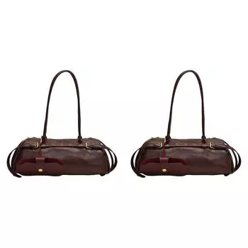 Бостонская женская сумка через плечо в стиле ретро из искусственной кожи для поездок на работу (Бургундия) .