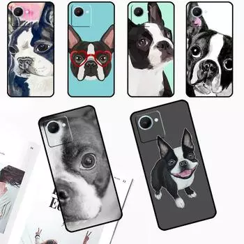 Бостонский терьер Собака для Realme 11 Pro Plus 10 12 Pro C55 C53 C51 C33 C31 C30 C25s C21Y C15 GT Neo5 GT3 GT5 Чехол Realme C30