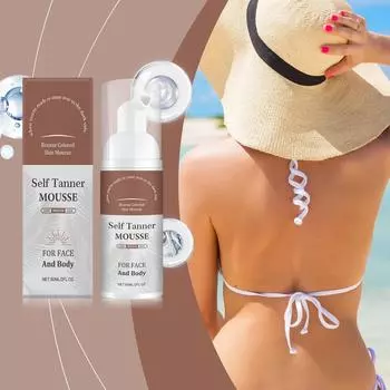 Ботаническая антиоксидантная пена для загара увлажняющая осветляющая для тела и лица универсальная для домашних моделей 60 мл One Size