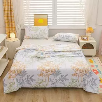 Ботанические листья летнее одеяло современное простое 100% хлопок кондиционер стеганое одеяло для дома диван путешествия кемпинг тонкое одеяло 150x200cm Single1Pc