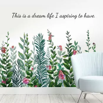 Ботанические настенные наклейки для дома, съемные наклейки для спальни и класса Style B