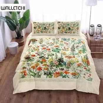 Ботанический гербарий пододеяльник King Queen Double Full Twin Single Size пододеяльник наволочка комплект постельного белья EU single(135x200cm)