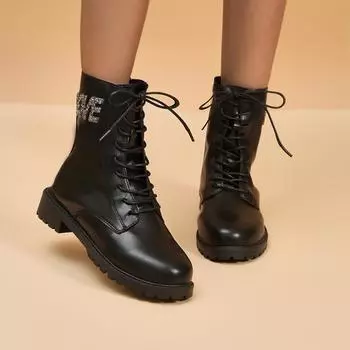 Botas Altas Mujer 2024 New Autumn Low Heel Side Zipper Short Solid Color Round Head Fashion Women Boots 36 бежевый