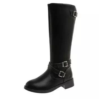 Botas De Mujer Сапоги до колена на платформе Весна Лето Рыцарь Боевая Готика Элегантная Женская Обувь На Молнии Обувь для Мотоциклистов 35