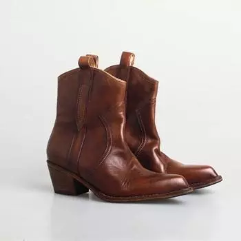 Ботильоны челси женские модные туфли на каблуках 2025 новые кожаные туфли с острым носком осенне-зимний тренд дизайнерские туфли-лодочки Botas Mujer 34 коричневый