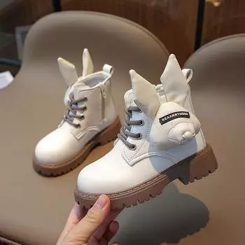 Ботильоны для девочек из черной лакированной кожи, подарок на Рождество и день рождения, детские полусапожки для детей унисекс EU:27 чёрный