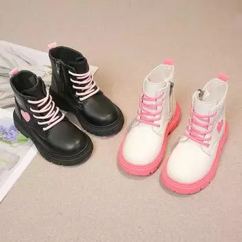 Ботильоны для девочек, модные детские, красивые, принцессные, нескользящие, детские, рабочие, нескользящие, 2024, зимние, новые 26 бежевый
