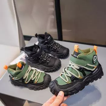 Ботильоны для девочек с толстой хлопковой подошвой для тепла 26 чёрный