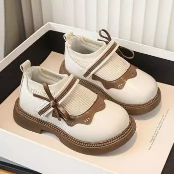 Ботильоны для девочек, весна, новый сезон бабочек, детские черные кожаные туфли, мягкие подошвы, носки для девочек в иностранном стиле, принцесса, сапоги 23 чёрный