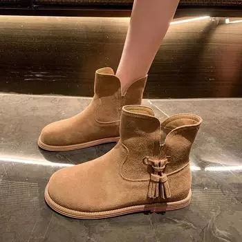 Ботильоны для снега женские туфли на плоской подошве зимняя обувь новые повседневные ботинки для ходьбы 2025 года трендовый дизайнер 35 хаки