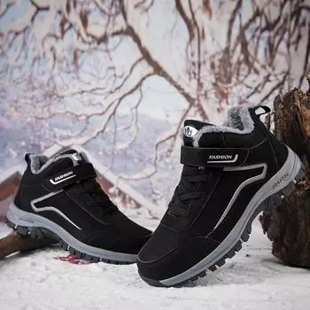 Ботильоны для женщин, зимняя мода, оригинальная брендовая мужская обувь, удобная обувь для ходьбы, повседневные ботинки для походов и активного отдыха 35 чёрный