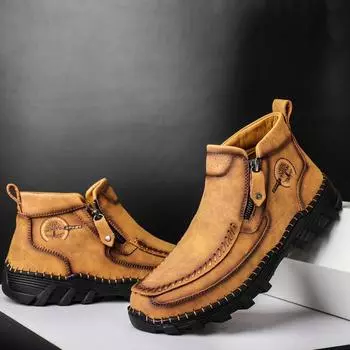 Ботильоны из натуральной кожи для мужчин Повседневные ботинки Настоящие оксфорды Деловые кожаные туфли Ботинки больших размеров 38 чёрный