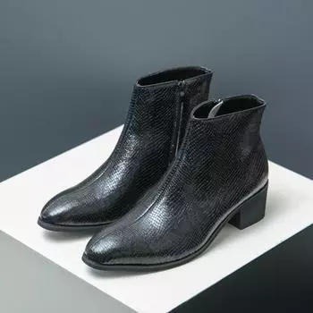 Ботильоны мужские с боковой молнией, универсальные мужские туфли-челси без застежек, новое поступление, мужские повседневные мотоциклетные ботинки, мужская обувь для активного отдыха 38 чёрный