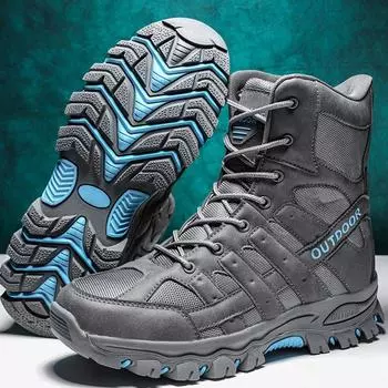 Ботильоны, мужские уличные осенние ботинки для скалолазания, мужские ботинки, зимняя толстая обувь для мужчин 39 чёрный
