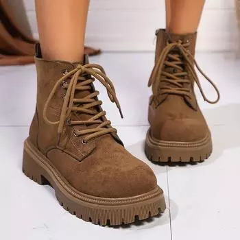 Ботильоны на платформе темно-бордового цвета для женщин с молнией сбоку, толстая подошва, мотоциклетные туфли, женские модные ботинки в стиле панк на шнуровке Mujer 36 темно-коричневого