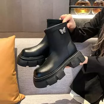 Ботильоны на плоской подошве на платформе, женская обувь, модная молния, новые зимние повседневные женские ботинки для ходьбы, путешествий, удобные женские ботинки 35