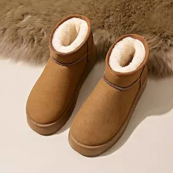 Ботильоны на плоской подошве на платформе женские зимние ботинки плюшевые теплые повседневные туфли зимние новые толстые готические модные туфли женские ботинки челси 35