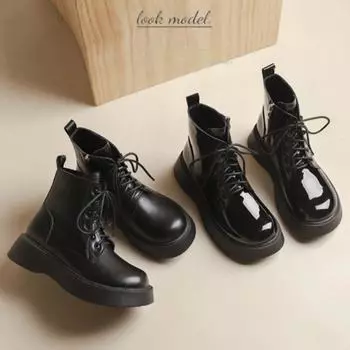 Ботильоны на толстой подошве для женщин в британском стиле, новые осенние и зимние, мотоциклетные ботинки на плоской подошве в стиле ретро 34