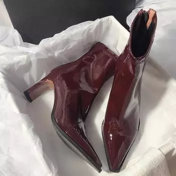 Ботильоны на высоком каблуке, женские туфли с острым носком, женская зимняя мода 2024 года, новые туфли для вечеринок, туфли-лодочки, сексуальное платье, Mujer Zapatos 35