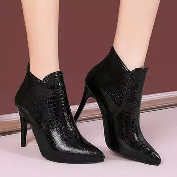 Ботильоны на высоком каблуке, женские туфли с острым носком и тонким каблуком, элегантные туфли-лодочки для женщин, тренд 2024 года, новое модное платье Chelsea Botas Mujer 35
