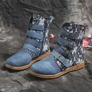 Ботильоны ручной работы из коровьей кожи в стиле ретро с металлической пряжкой-молнией на плоской подошве, короткие, зимние, для женщин 43 красный