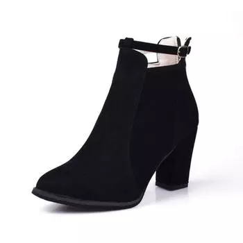 Ботильоны, женские ботильоны на высоком каблуке, модные женские короткие сапоги на массивном каблуке, женская обувь цвета хаки 41 чёрный