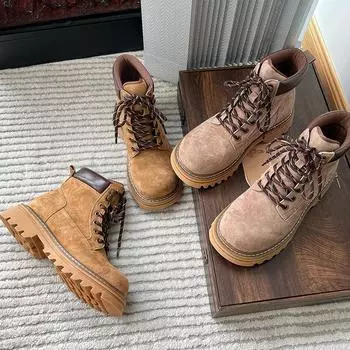 Ботильоны женские из натуральной кожи осенние на платформе желтые женские ботинки повседневные женские ботинки в британском стиле 35 хаки