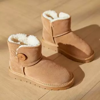 Ботильоны женские на меху, зимние ботинки из замши, теплые, плюшевые, хлопковые, брендовые, на низком каблуке, зимние, 2024, тренд, удобные, повседневные, женские ботинки 35 чёрный