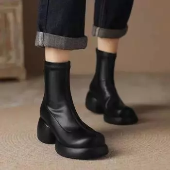 Ботильоны женские новые готические стиль сексуальные элегантные массивные платформы для ходьбы удобные женские туфли на платформе 35-40 37