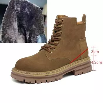 Ботильоны, женские осенние замшевые женские ботильоны с внутренним увеличением, модные женские мотоциклетные ботинки в стиле ретро 41