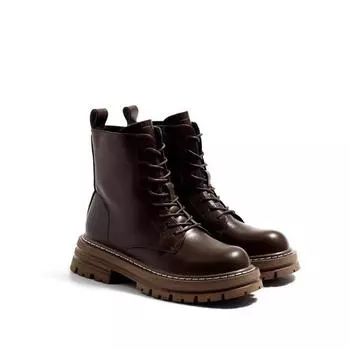 Ботильоны женские с боковой молнией 2024 года, новые модные женские туфли из искусственной кожи, толстая подошва, современные ботинки женские с круглым носком, со шнуровкой, на квадратном каблуке 35 чёрный