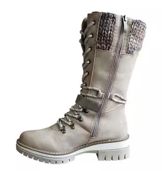 Ботильоны женские среднего размера большого размера зимние новые с круглым носком квадратным каблуком кожаной пряжкой шерстяной вставкой ботинки Мартин 35 белый