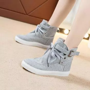 Ботильоны, женские весенние ботинки на шнуровке, повседневная парусиновая обувь на плоской подошве, спортивная обувь на открытом воздухе 41 чёрный