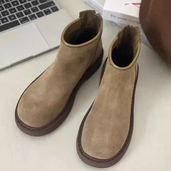 Ботильоны женские замшевые туфли на плоской подошве ретро-обувь 2024 года, зимние мотоциклетные ботинки, кроссовки, новые прогулочные гладиаторские ботинки для женщин 35 хаки