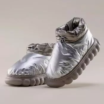 Ботильоны женские зимние на платформе теплые меховые туфли для женщин непромокаемая ткань удобная мягкая плюшевая массивная женская обувь 40 темно серый