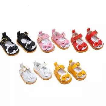 Ботинки 5,5 см хлопок кукла 14 дюймов кукольная кожаная обувь кукольная повседневная обувь мини банты кукольная обувь белый