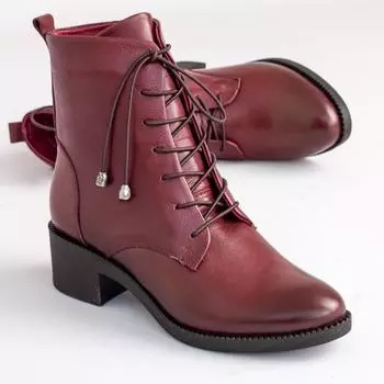 Ботинки Angle Womens Postal из натуральной кожи (631)-Бургундия