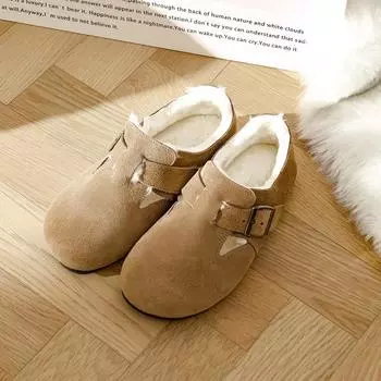 Ботинки Bokken зимние плюс утолщенный волос теплый снег хлопковые туфли штамповка чувство Ботинки Bokken кожаные меховые туфли для улицы носить подбитый женский 35