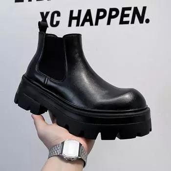 Ботинки Челси Модные кожаные джентльменские туфли для снятия стресса Мужские деловые туфли для вождения Ручной работы Черные туфли на плоской подошве для вечеринок Туфли на плоской подошве 38