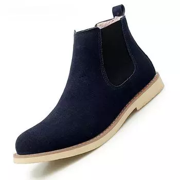 Ботинки челси мужские замшевые кожаные приличные мужские ботильоны оригинальные короткие повседневные туфли британский стиль зимние ботинки zapatillas hombre 35 коричневый