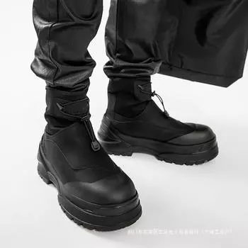 Ботинки «Челси» на толстой подошве, мужские британские ботинки Martin, мужские длинные осенние персонализированные черные ботинки Locomotive Boots для пары 35 female code