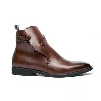 Ботинки Челси в ретро-дизайне, мужские трендовые мужские ботильоны ручной работы из мягкой кожи, высокие деловые модельные туфли для мужчин, ботинки 45 красно-коричневый