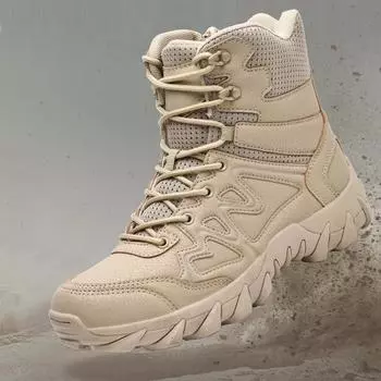 Ботинки Desert Combat, мужские ботинки для охоты и походов, мужские рабочие защитные ботинки, тактические ботильоны, мужские новые рабочие ботинки осень-зима 39 бежевый