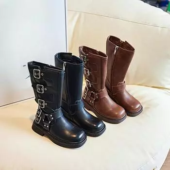 Ботинки для детей, ботинки martin, высокие ботинки 26 коричневый